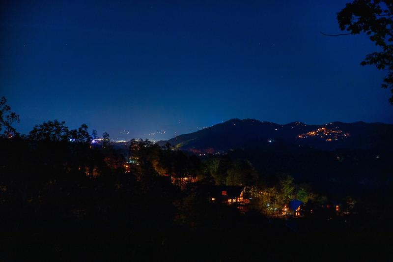 Check out the beautiful skies as dusk settles over your rental cabin in the Smokies.